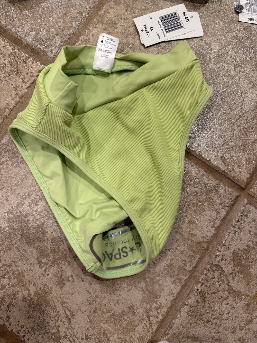 l*space Ribbed Scoop Bikini Set in Light Green - Picture 2 of 6